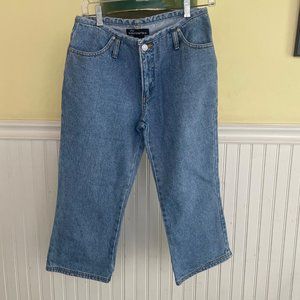 No Boundaries Vintage Y2K Jeans low rise no belt band flare leg crop